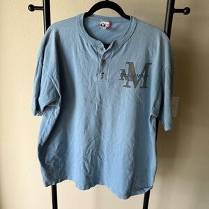 Vintage Disney designs Mickey Mouse Blue Button Down Shirt